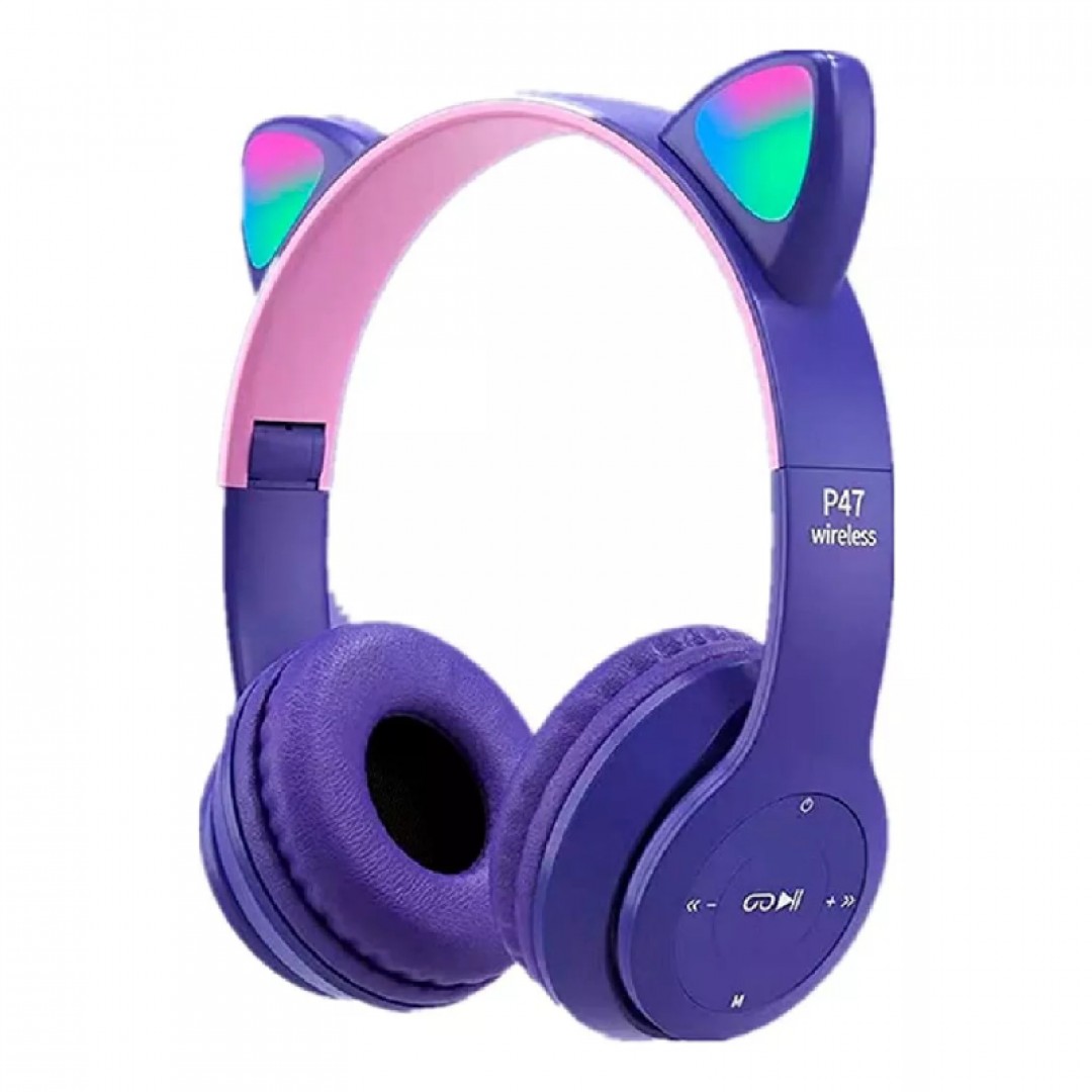 auriculares-bluetooth-gato-lila-p47-w4075